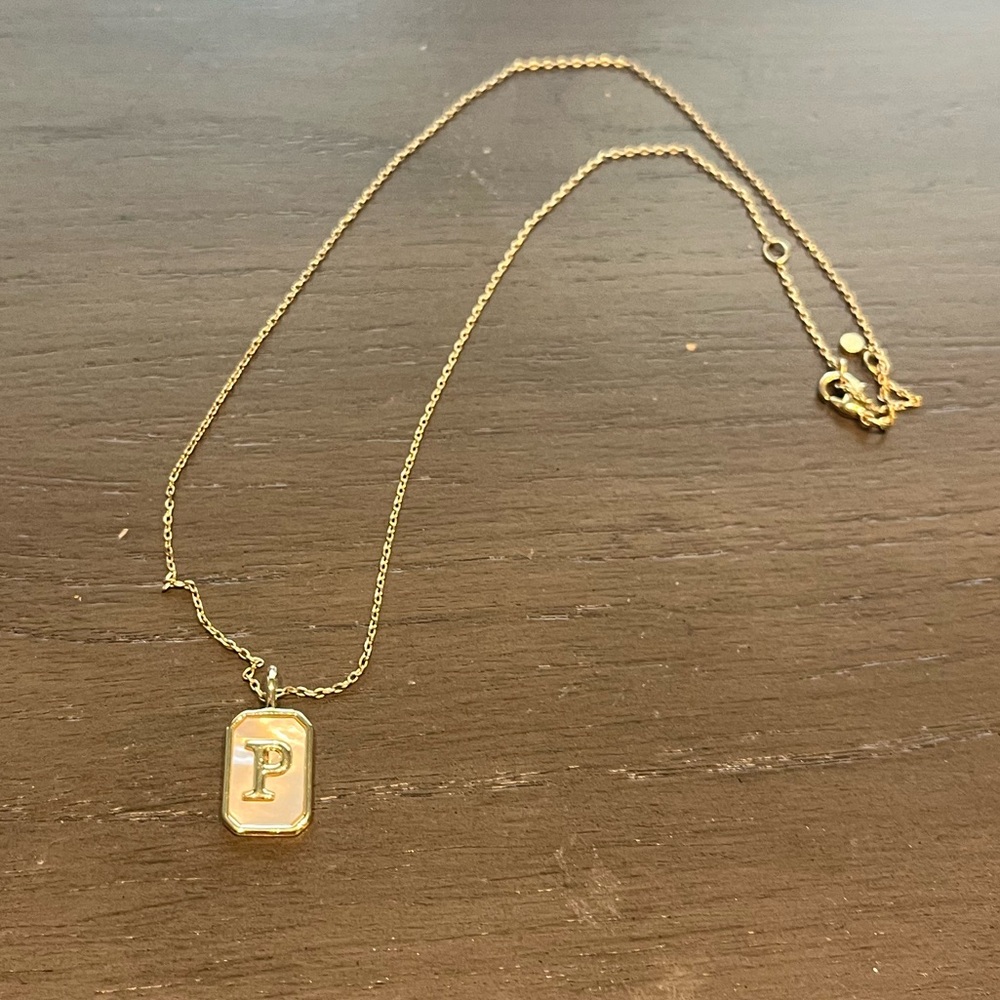 Gold Initial P Necklace
